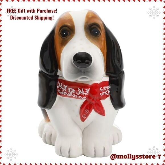 🩷 New Pioneer Woman Red Bandana Henry/Charlie Dog Shaped Candy Dish - Picture 3 of 6
